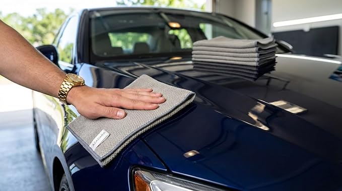 2-in-1 Scrub & Wipe Microfiber Cleaning Cloths – Non-Scratch Scrubbing Side + Soft Absorbent Side – Reusable Dual-Sided Cleaning Towels (12 Pack)