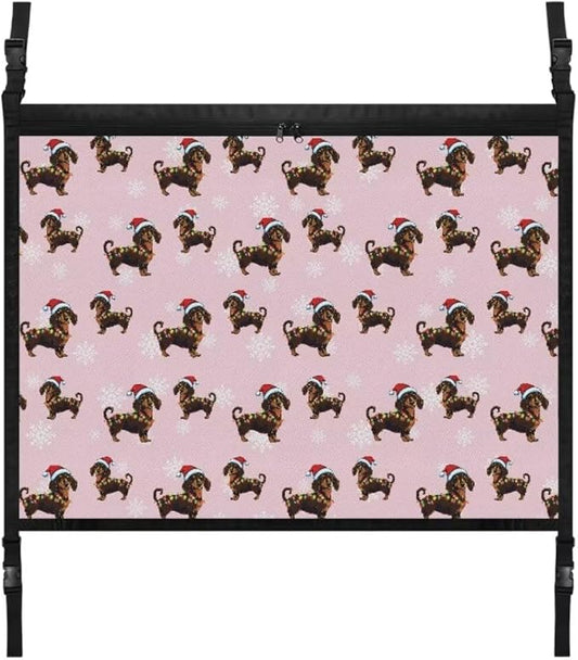 Christmas Dachshund Car Roof Storage Bag Auto Seat Storage Hanging Bag Premium Car Seat Organizer Car Travel Accessories Compatible with Most Cars