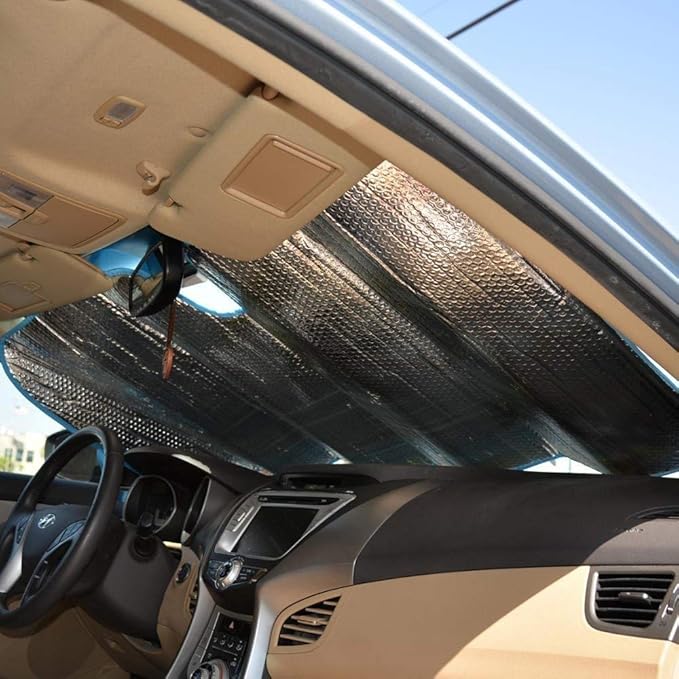BDK Palm Tree Tropical Island Front Windshield Sun Shade Accordion Folding Cute Car Window Shades for Truck & Car Sunshade Shield for Sun UV Rays - Visor Protector Keeps Vehicle Cool - 58 x 27 inches