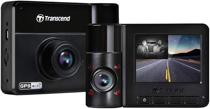 Transcend 64GB, Dual 2K+1080P Dash Cam Front and Rear Inside, 140 Wide-Angle, 2.4 Display, Built-in WiFi GPS,G-Sensor, Night Vision, Loop Recording, Parking Mode, ADAS, for Cars Taxi - TS-DP550B-64G