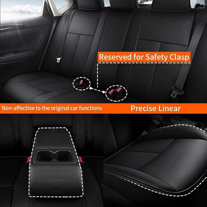 AOMSAZTO Custom Fit Seat Covers for Nissan Altima: 2013 2014 2015 2016 2017 2018 S SV SR 2017-2018 SL Waterproof Car Seat Covers Full Set Faux Leather Black
