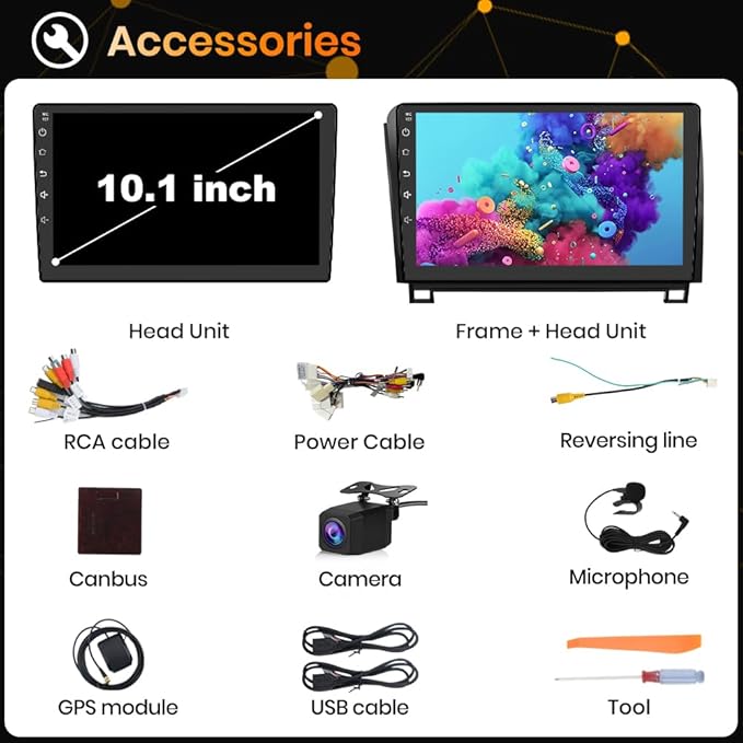 Car Radio Stereo for Toyota Tundra 2007-2013 Toyota Sequoia 2008-2018 10.1 Inch Touch Screen 4G RAM 64G ROM with Wireless Carplay&Android Auto SWC GPS Navigation Bluetooth Backup Camera