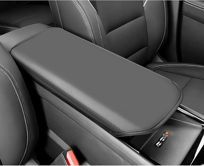 CDEFG for 2024 2025 2026 Chevy Blazer EV Center Console Cover for 2024 2025 2026 Chevrolet Blazer EV LT/RS Accessories Armrest Cover Blazer EV Middle Console Pad Arm Rest Cushion (Black Leather)