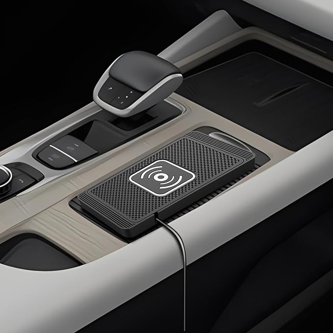 Wireless Charging Pad for Car for Genesis G70 G80 GV60 GV80 G90 EQ900 G90L EQ900L, 15W Fast Wireless Charger Mat Non-Slip Silicone Car Center Console Phone Charging Pad,A/15W-Type-c