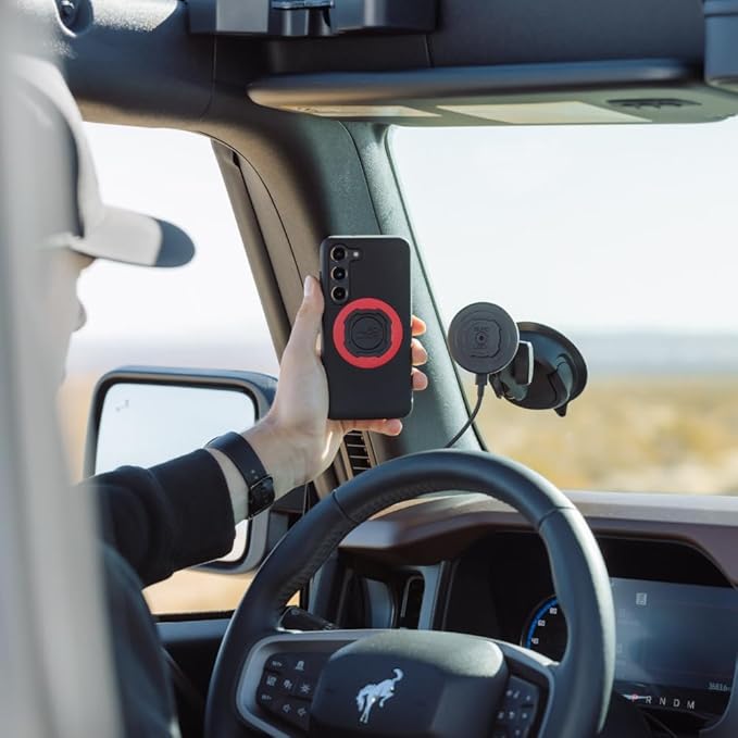 Quad Lock Heavy Duty Suction Car Phone Mount with MAG Phone Case and MAG Wireless Charging Head for iPhone 17 Air