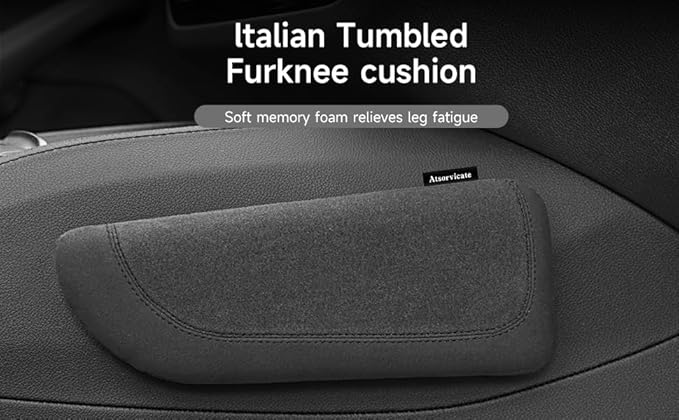 Italian Alcantara Style Fur Car Elbow Rest Pad - Universal Armrest & Knee Cushion - Thigh Support Comfort Pillow