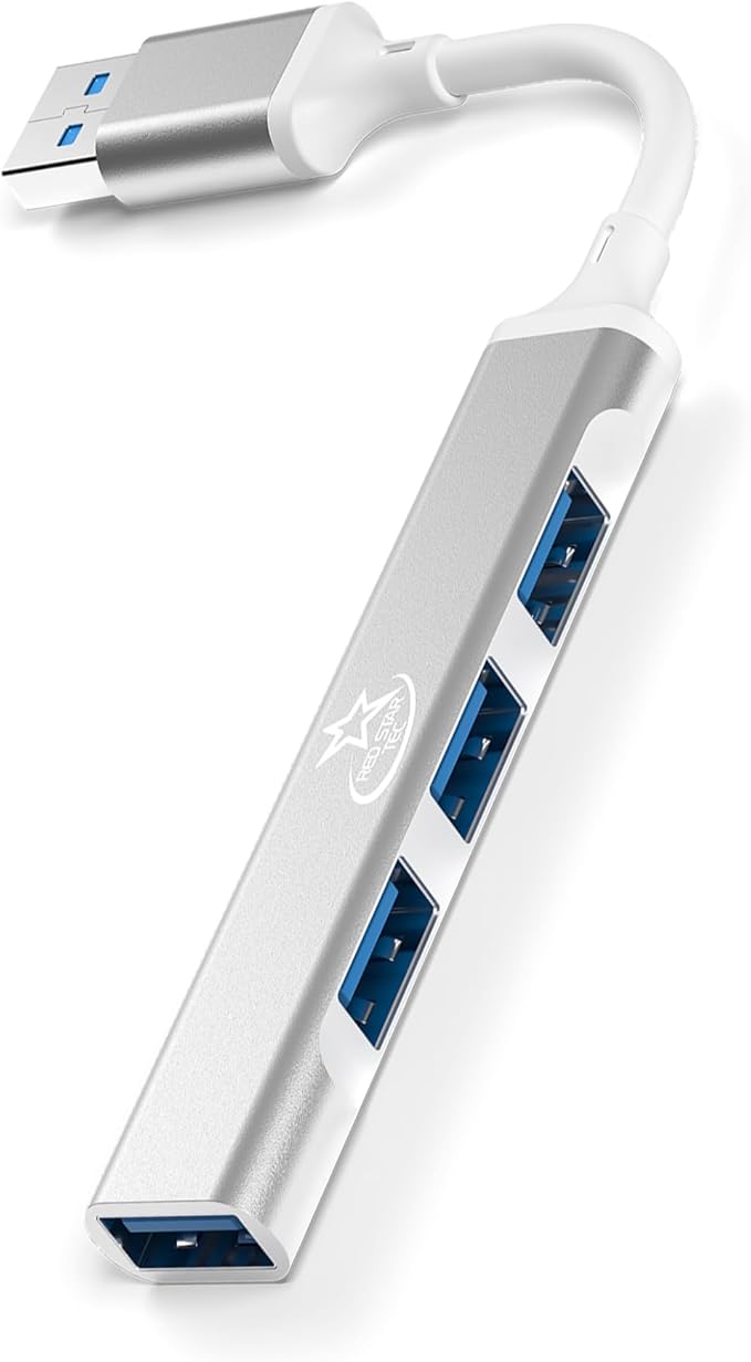 USB A U124A Multi-Port Extender with 3.0/2.0 High-Speed Ports, 4-Port Mini USB Port Extender – Compatible with Laptop, Desktop, PC – Compact and Portable Design – Black
