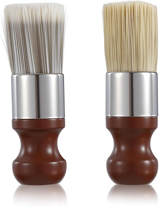 2 PCS Salve Brush for Furniture, Durable Salve Wax Brushing Tool for Leather for Furniture Home Leather Wood Cleaning Tool with Comfortable Handle