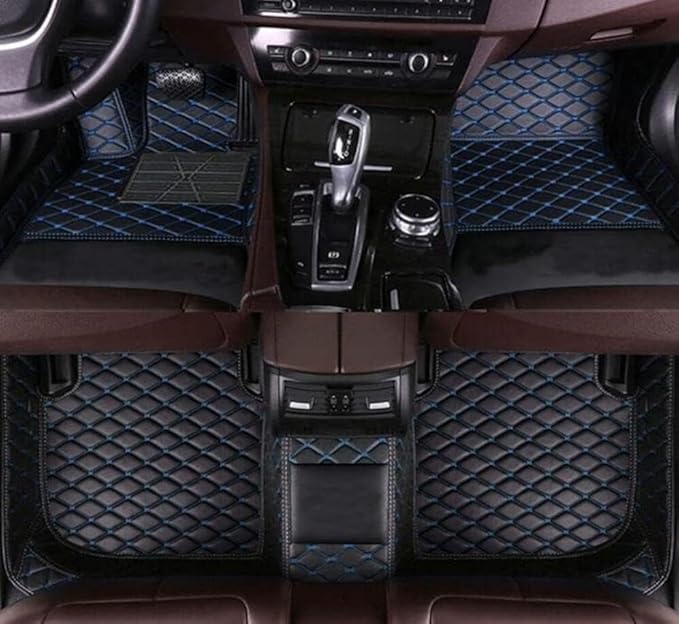 Custome Car Mats Accessories All Weather Floor mats Compatible with Automotive Floor Mats Passenger car mats (Black Blue)