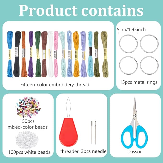 INFUNLY 15PCS DIY Small Dream Catcher Kits for Beginners Handmade Dreamcatcher Kit for Starters DIY Mini Hanging Ornament Making Kit for Bedroom Car Mirror Keychain Bag Bohemian Decoration Craft Gift