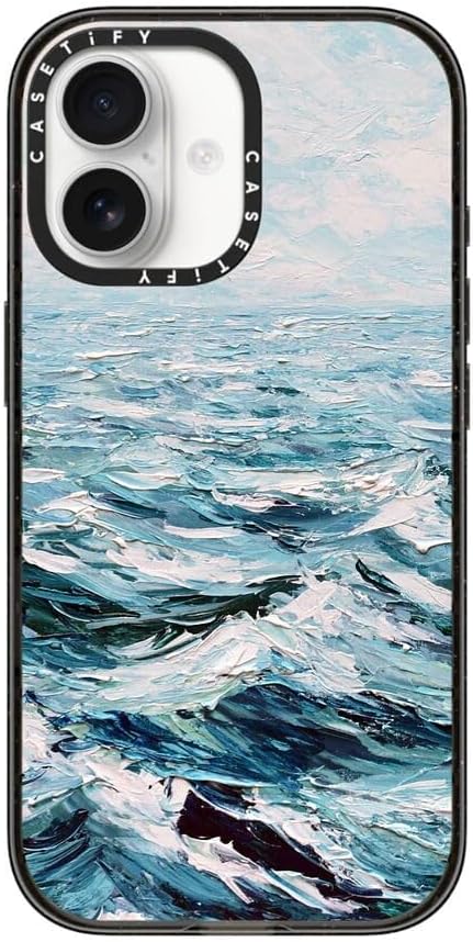 CASETiFY Impact iPhone 17 Case [Slim/Compatible with Magsafe / 8.2 ft. 4X Military Grade Drop Protection] - Deep Blue Sea - Clear Black