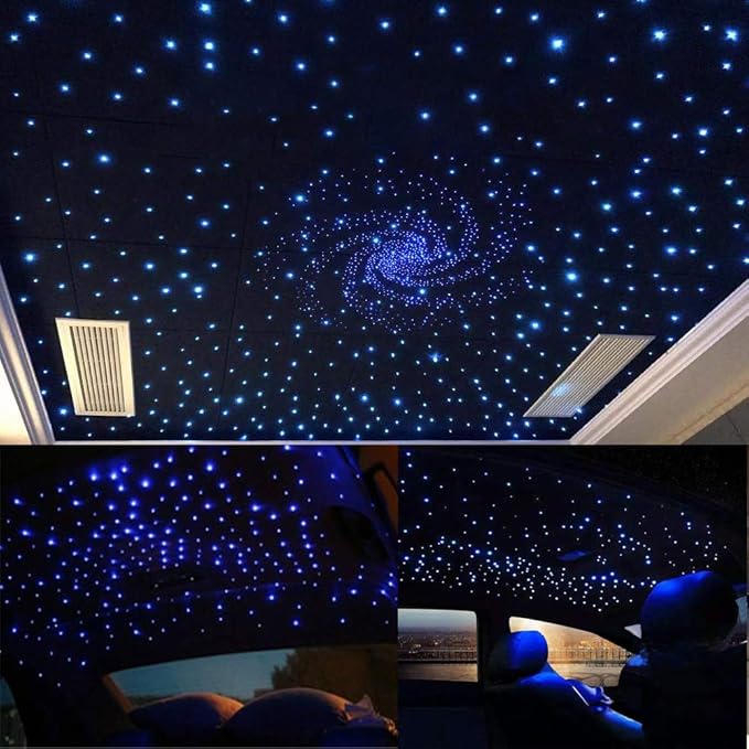 AKEPO Upgraded APP Twinkle Fiber Optic Lights kit with Music Mode for Star Ceiling Sky Light Car Home Use, RGBW Light Engine+Optical Fiber Cable 430pcs of 9.8ft/3m(0.03+0.04+0.06in)+28key Remote