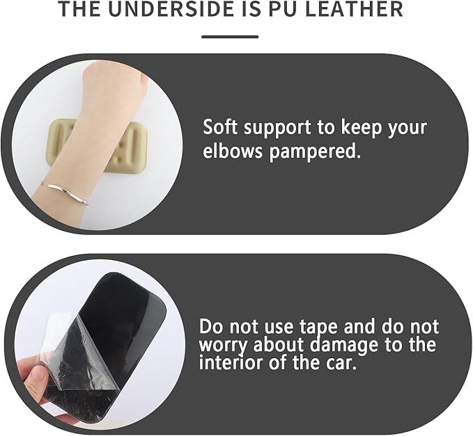 2PCS Car Arm Rest Elbow Pads,Comfortable Car Arm Rest Cushion with Memory Foam Pad for Arm Support,Universal Car Interior Accessories Car Door Armrest Pad (Beige)