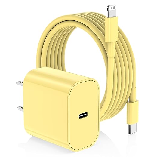iPhone Fast Charger, Type C Wall Charger Block Plug and 10ft USB C to Lightning Charging Cable Cord Long, Power Adapter Cube Brick Box for Apple iPhone 14 Pro Max/14 Plus/14/13/12 Mini/11/XS Max/XR/X