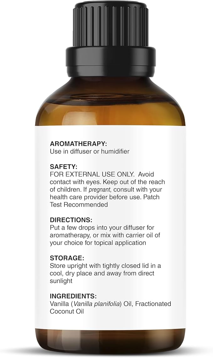 Majestic Pure Essential Oil with Glass Dropper - 100% Pure and Natural - Essential Oils for Diffuser, Aromatherapy, Soap and Candle Making, Vanilla Essential Oil, Vanilla Oil, 0.3 Fl Oz