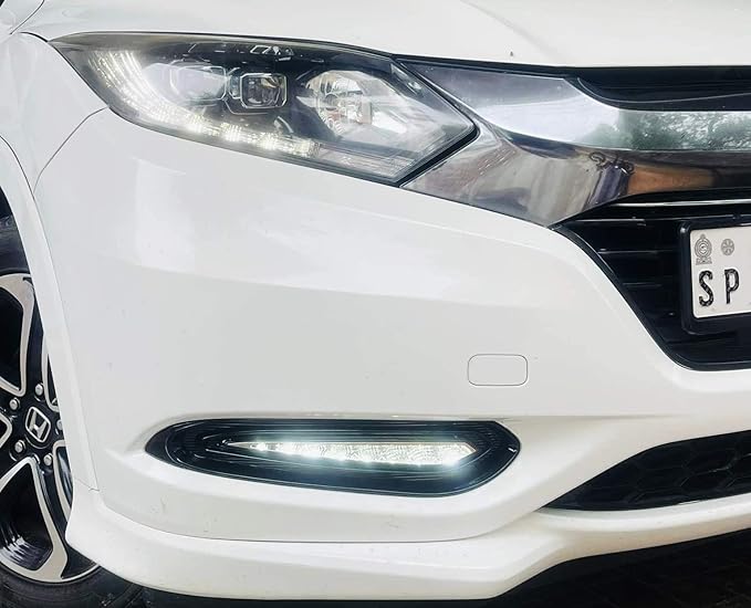 iJDMTOY Lower Bumper Switchback LED Daytime Running Lamp Assy Compatible With 2016-22 Honda HR-V, White DRL w/Amber Turn Signal Flash Feature