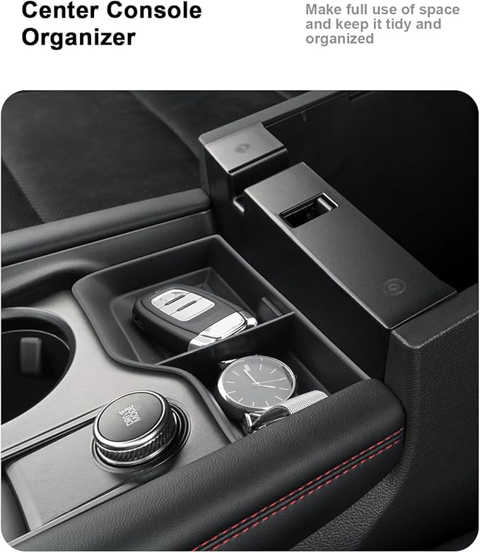 3 Pcs Center Console Organizer For 2025 Ford Explorer - Armrest Box Organizer Tray + 2 Pcs Center Console Storage Tray - Compatible with 2025 Ford Explorer Interior Accessories ABS - Not For 2026