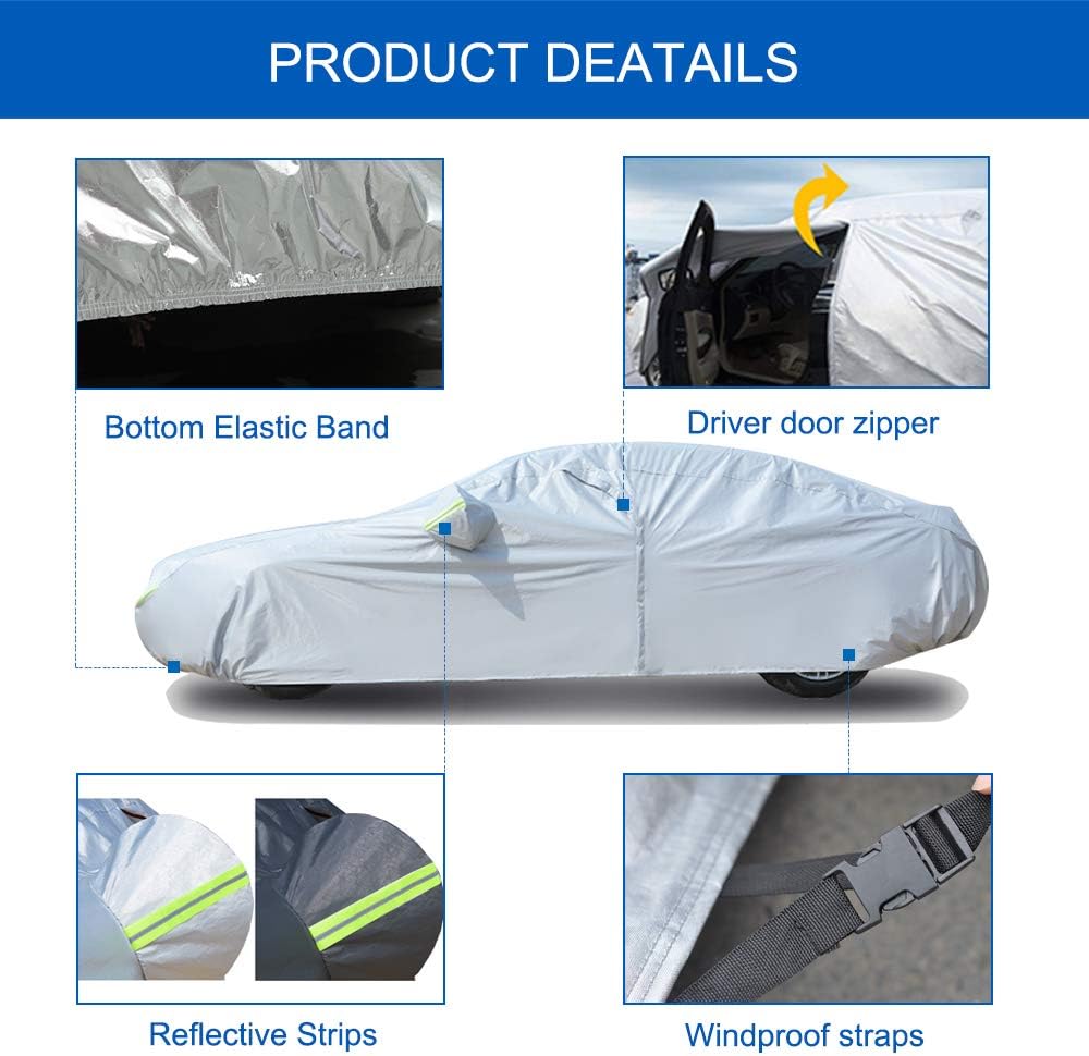 KouKou Oxford SUV Car Cover Custom Fit Volvo XC90 from 2002 to 2025, Waterproof All Weather with Zipper Door, Sun Rain Dust Snow Protection. (Ships from US Warehouse, Arrive Within 3-7 Days)