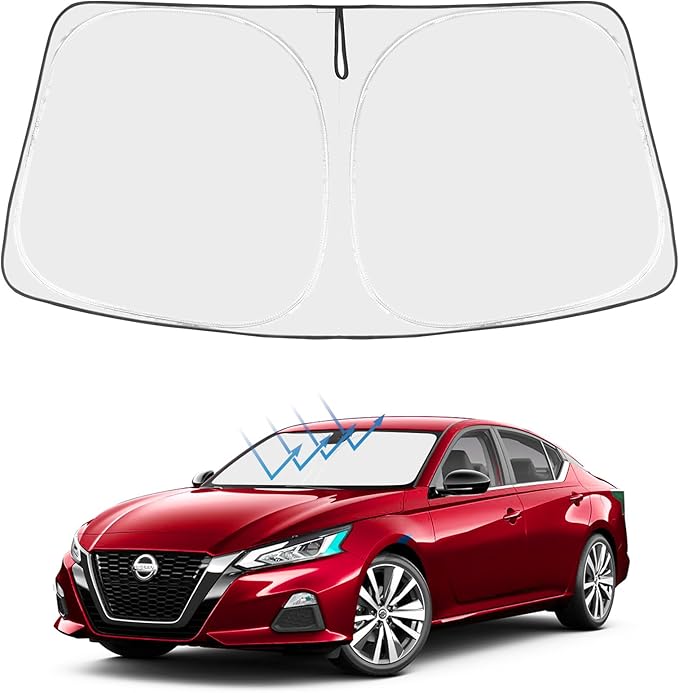 Proadsy Windshield Sun Shade for Nissan Altima 2019-2025 2026 4-Layer Foldable Front Sunshade Protector Sun Visor Blocks UV Rays Keep Car Cooler
