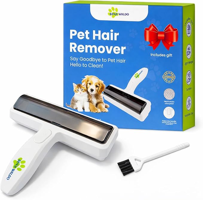 Pet Hair Removal Tool - Reusable Lint Roller for Dog & Cat Hair Remover for Furniture, Couch & Car Seats - No Sticky Tape, No Refills
