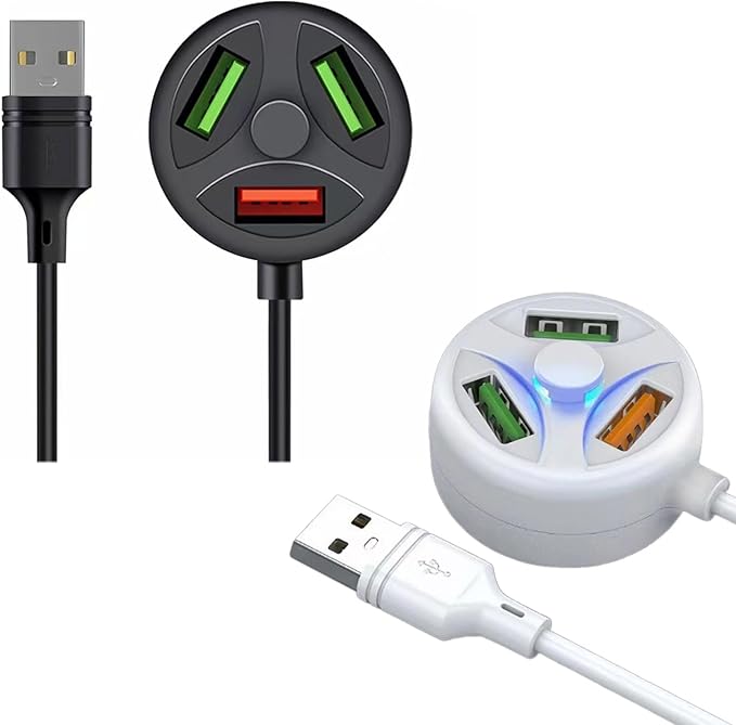 Compact USB Charging Hub USB2.0 Three Port Expander Hub Dock Suitable for Car Chargers Power Banks USB Accessory