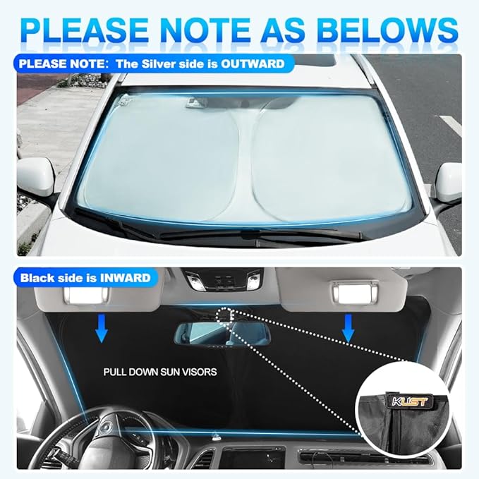 KUST Windshield Sun Shade for Lincoln MKC SUV 2015 2016 2017 2018 2019 Sunshade Accessories Window Sun Protector Foldable Block UV Rays Keep Car Cooler
