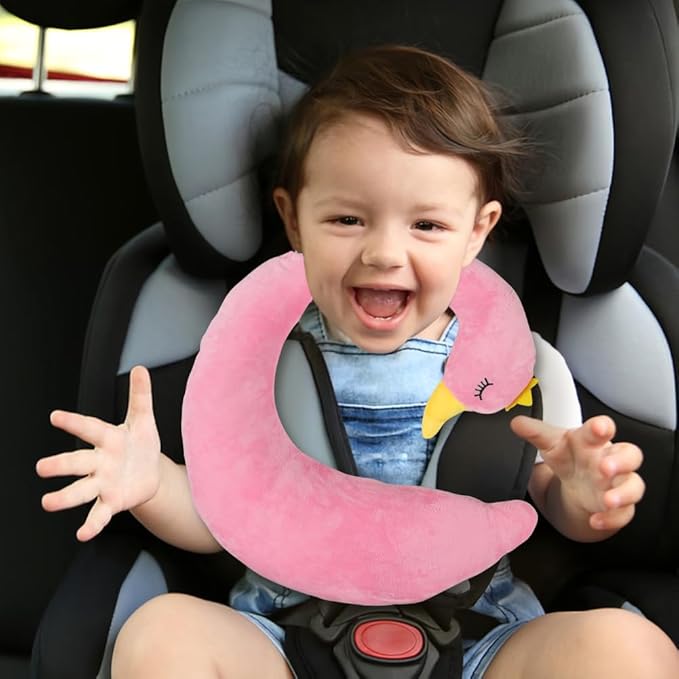 Car Travel Pillow for Kids Car Seat Pillow Cute Cartoon Travel Pillow Cushion Breathable Head and Body Support Pillow for Sleeping Travel Neck Rest Car Seat Pillow Long Journey&Road Trip