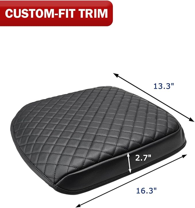 KBH Center Console Armrest Cover for Chevy Silverado & GMC Sierra 2019 2020 2021 2022 2023 2024 2025 2026, Middle Console Lid Protective Covering, Vinyl Leather, Black (Fits Jump Seat Console Only)