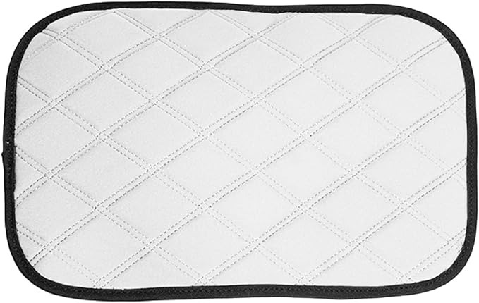 FH Group Neosupreme White Diamond Pattern Center Console Pad – Water-Resistant Armrest Cover Protector for Cars, SUVs & Trucks