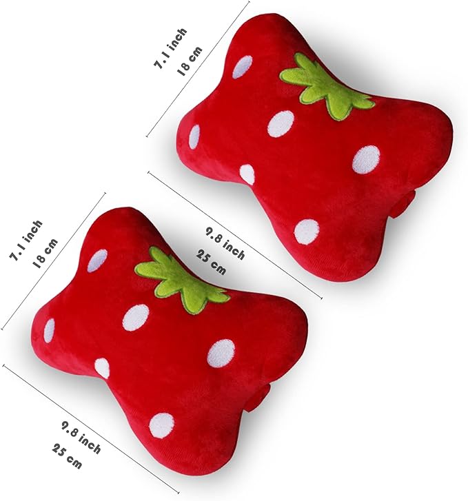 Sexysamba Car Headrest Pillow,Cartoon Neck Pillow for Car,Comfortable Soft Car Seat Pillow for Driving,Head Rest Cushion,Cute Neck Pillow for Travelling and Home 2Pcs (Red)