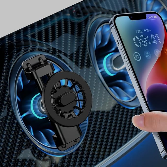 ICAILIN Round Air Vent Car Phone Mount, for Mercedes Benz (A/B/C/E/S-Class) & Jeep Wrangler (2007-2025 JL/JK/4XE/Gladiator), Compatible with MagSafe 20 Pieces of N52 Super Strong Magnets