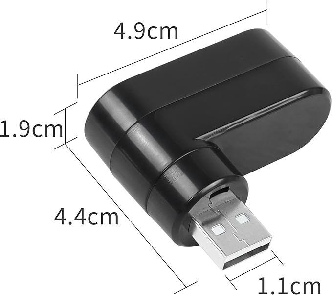 USB 3 Port Expander Splitter YACSEJAO 2PCS 180° Degree Rotatable USB 2.0 1 to 3 Hub for Flash Drive Mobile HDD PC Laptop Notebook and More