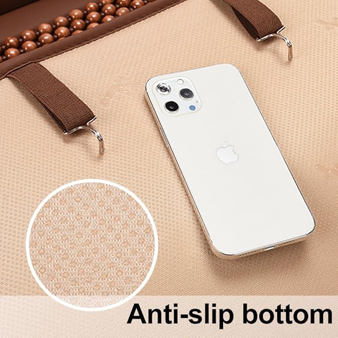 Blueshyhall Cooling Wooden Beaded Car Seat Cover Comfortable Massage Support Cushion for SUV Auto Office Home Seat Chair - Brown 2 Pcs