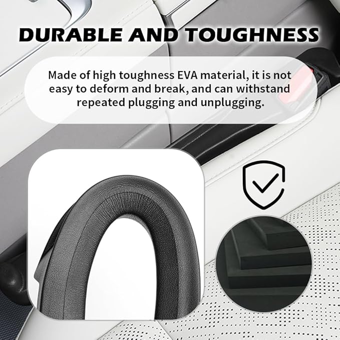 2PCS Car Seat Gap Filler Organizer,3 in 1 Car Seat Side Gap Filler with Hook for Avoiding Dropped Items,Universal No Drop Seats Guard for Filling Gaps 1.37-1.49 Inch Wide (Black)