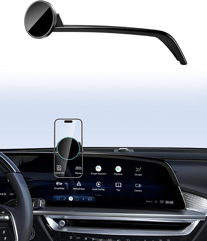 Phone Mount for Cadillac Lyriq 2023-2025 Accessories, XT4 2024 2025, CT5 2025, Optiq 2025, Magnets Wireless Charger Phone Holder Compatible with MagSafe, 33-inch Screen Cradles Bracket for Cell Phones