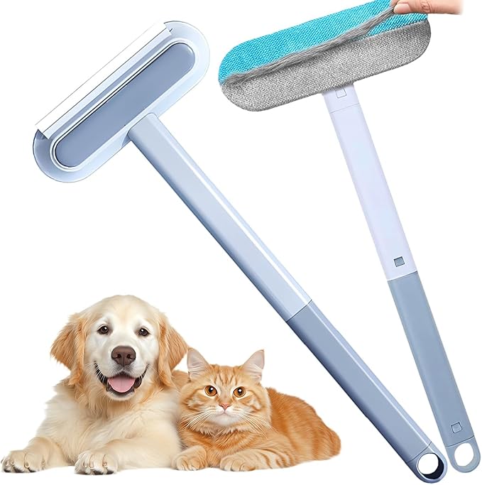 Pet Hair Remover, 4-in-1 Reusable Dog & Cat Hair Removal Tool – Standard Handle (17.7"), 1-Pack, Effective Lint Brush for Furniture, Couch, Carpet, Car Seats & Window Screens