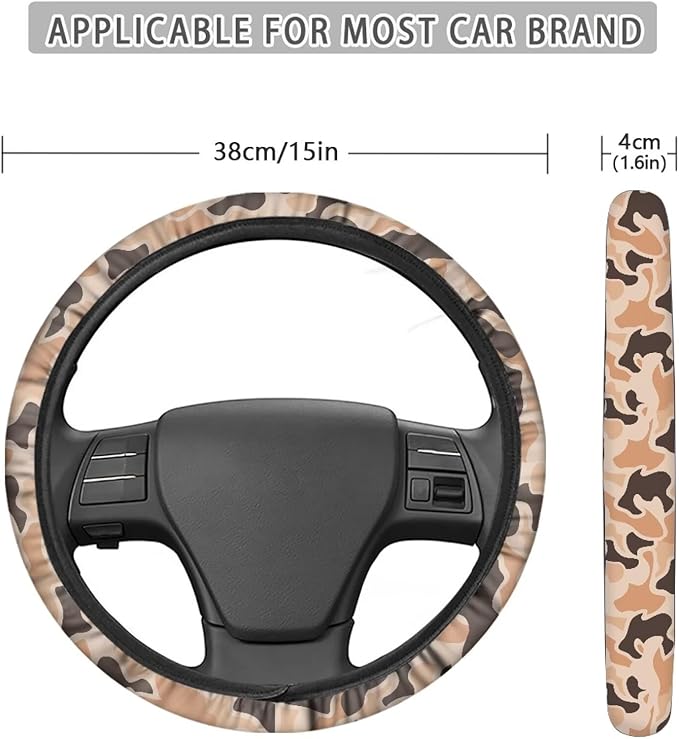 SEANATIVE Car Steering Wheel Cover for Men Breathable Anti Slip Auto Steering Wheel Covers fit Standard Size 15inches
