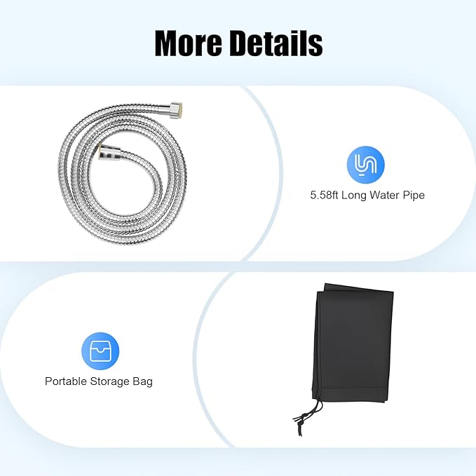 Portable Water Tank for Camping, 30L/7.93gal Self-Pressurized Water Tank, Roof Rack Mount Road Shower with Shower Head and Storage Bag, Car Camping Shower for SUVs, Sedans, RVs, Trucks