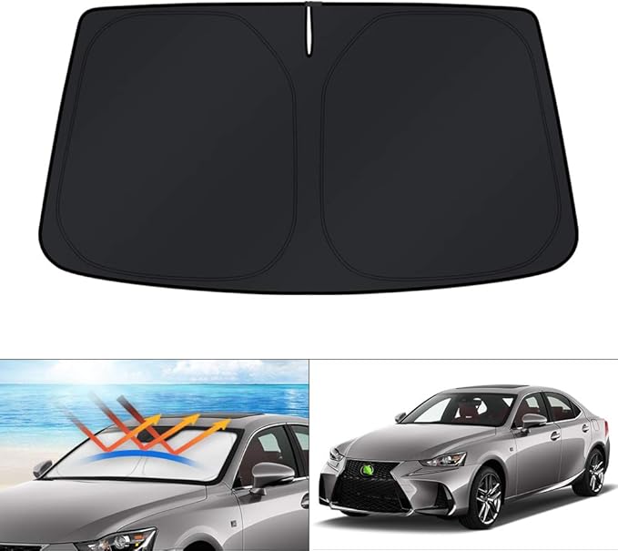 KUST Windshield Sun Shade for Lexus IS300/IS350/IS500/IS250/IS200t 2014-2026 Custom Fit Shade Accessories Foldable Sun Visor Protector Blocks UV Rays Keep Car Cooler (NOT for Lexus RX, ES)