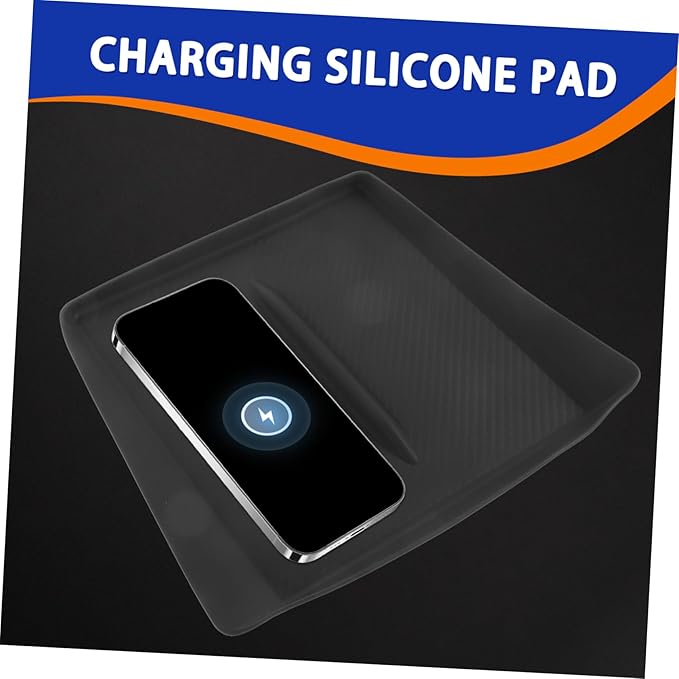 BESTOYARD Center Console -Skid Cordless Charging Pad for Silicone Charger Mat for Secure Phone Charging Car Interior