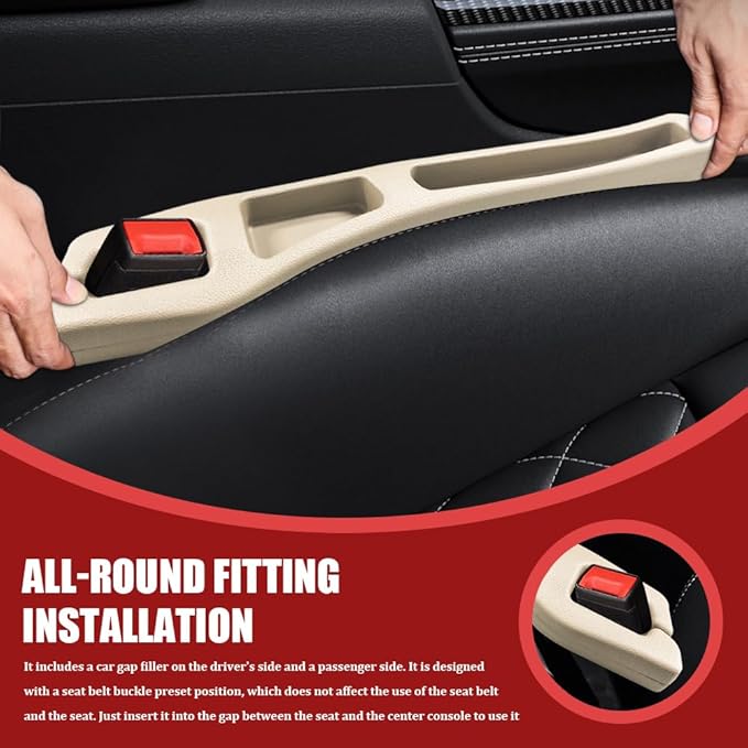 2PCS No Drop Seat Guard, Car Seat Gap Filler, Multi-Function Car Side Gap Filler for Prevent Items Falling, Universal Auto Blocker Between Seats Auto Organizer Accessories for Most Cars
