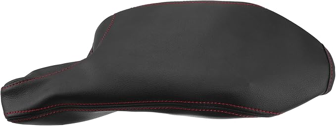 X AUTOHAUX Car Center Console Armrest Cover for Mazda 3 2014-2016 Faux Leather Interior Arm Rest Cover Elbow Cushion Pad Black Red Stitches