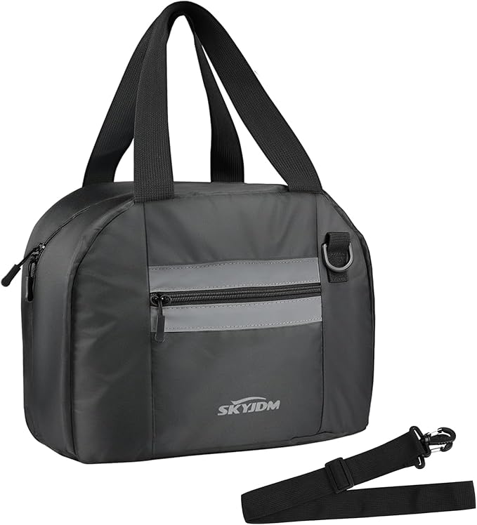 Motorcycle Helmet Bag, 16L Moto Helmet Bag with Pocket & Strap,Waterproof Powersports Storage Bags with Soft Rubber Zips & Reflective Strip, Not Suitable for Peaked or Angular Helmet, Small