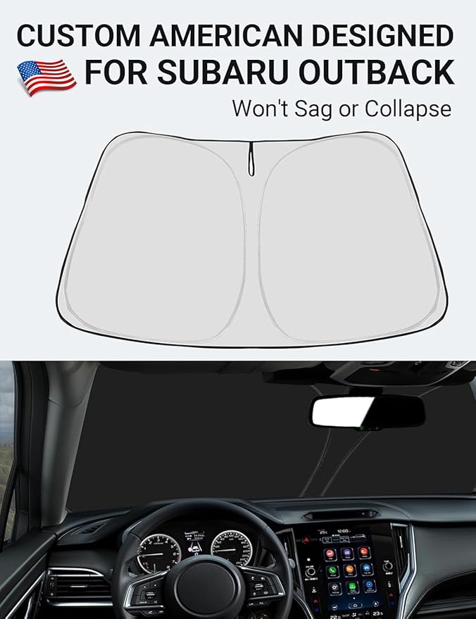 Proadsy 2026 Upgrade Front Windshield Sun Shade Foldable Sunshade Protector Custom Fit 2020-2025 Outback SUV Base Premium Limited Touring Accessories