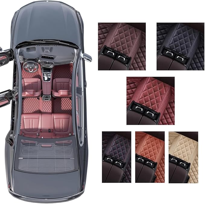 Custom Personalized Floor Mats for Cars，Luxury Full Coverage All Weather Car Floor Mats，Anti-Slip Leather Car Mat Set ，Custom Floor Mats for 99% of Cars, Trucks & SUVs (Blue)
