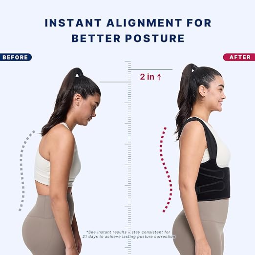 Fit Geno Posture Corrector for Women and Men - Adjustable Back Brace & Straightener for Scoliosis, Hunchback Correction, Back Pain, Spine Corrector, Back Support and Posture Trainer