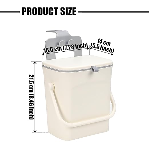 Leakproof Car Trash Can, Mini Hanging Garbage Can with Lid, Vehicle Trash Bin for Back Seat Car Garbage Bin for Sedans, SUVs, MPVs & Trucks (White)