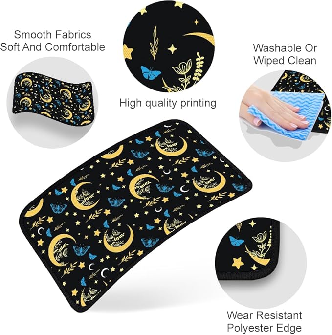 1pc Center Console Armrest Cover Pad 12.6x7.5 inch Moon Star Neoprene Car Armrest Cushion Waterproof Armrests Seat Box Cover Protector for Universal Cars Vehicles SUVs