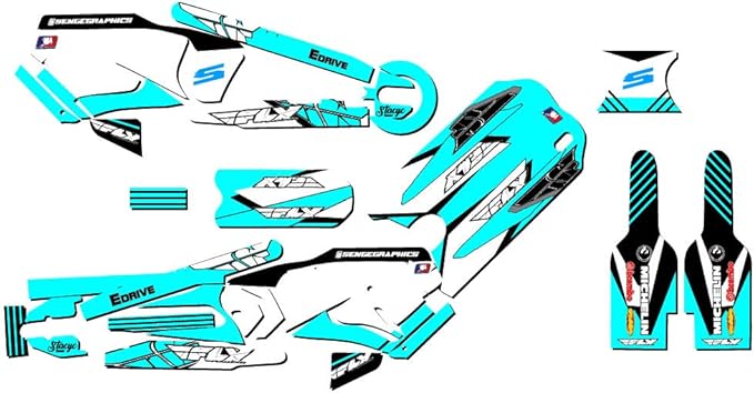 12eDRIVE Fly Racing Teal Senge Graphics Kit Compatible with Stacyc