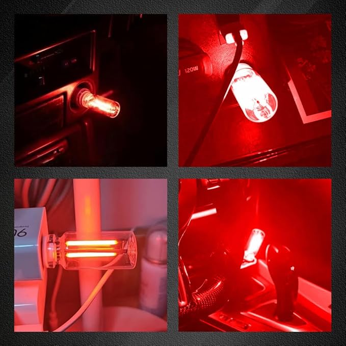 USB LED Car Interior Atmosphere Light, Auto Interior Lights, Plug-in USB Automotive Light, Universal Portable Auto Ambient Lighting Kit Car Accessories for Cars, Bedroom, Hallway (Red)